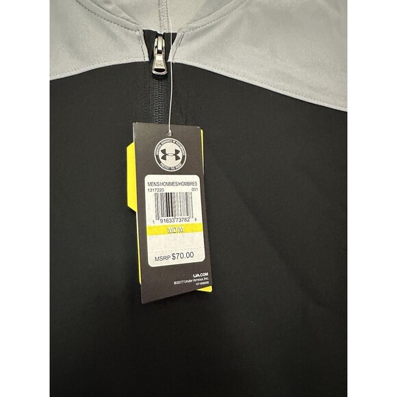 Under Armour Mens Corporate Triumph Cage 1/4 Zip Pullover Medium Black Gray NEW - Picture 4 of 4